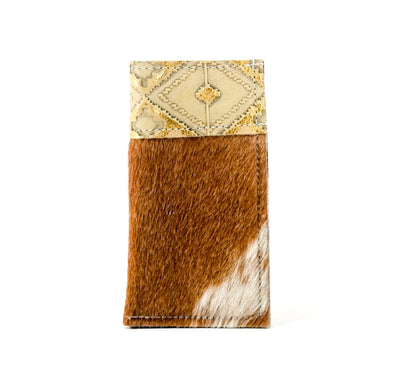 Sunglass Case - Longhorn w/ Golden Hills Navajo-Sunglass Case-Western-Cowhide-Bags-Handmade-Products-Gifts-Dancing Cactus Designs