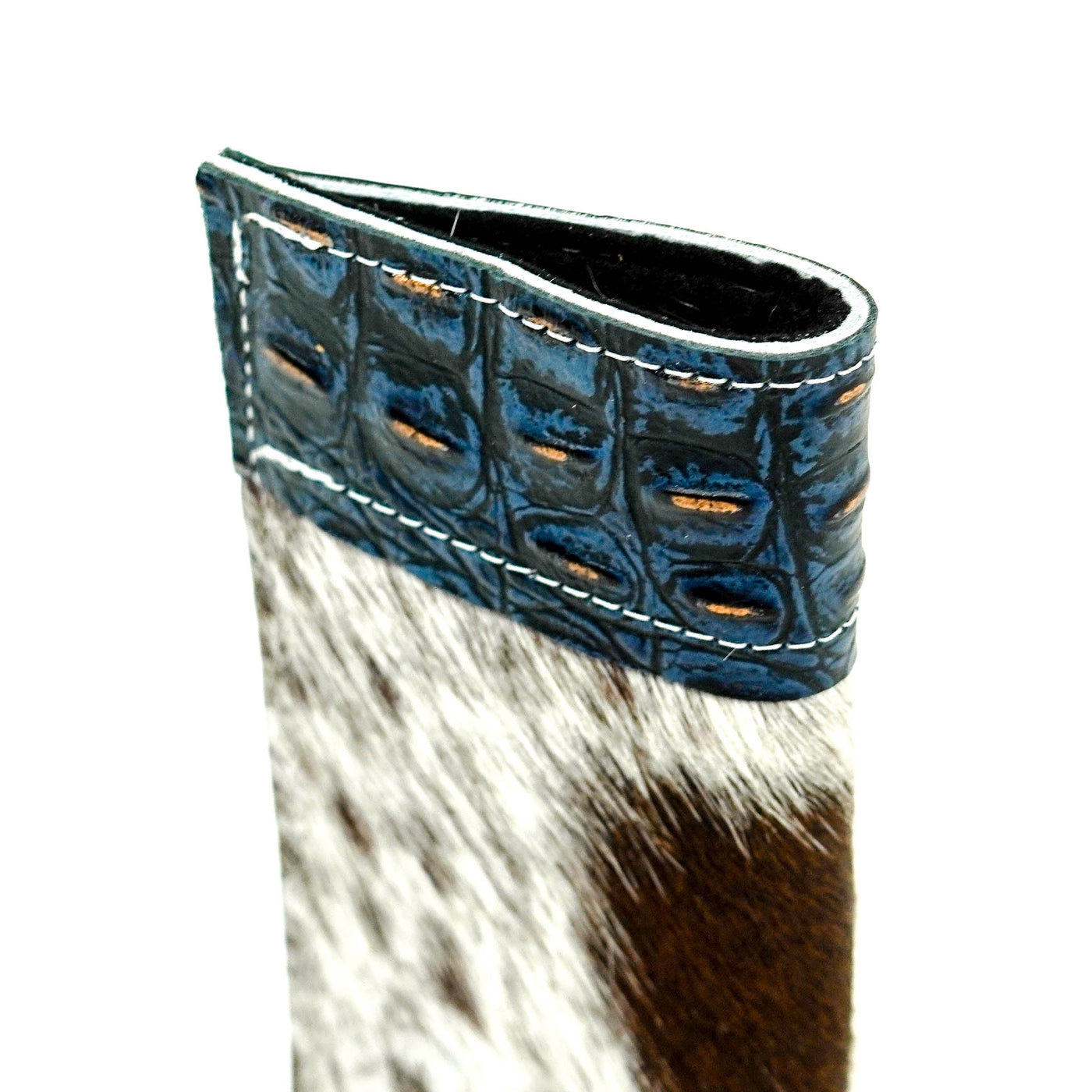 Sunglass Case - Longhorn w/ Midnight Croc-Sunglass Case-Western-Cowhide-Bags-Handmade-Products-Gifts-Dancing Cactus Designs