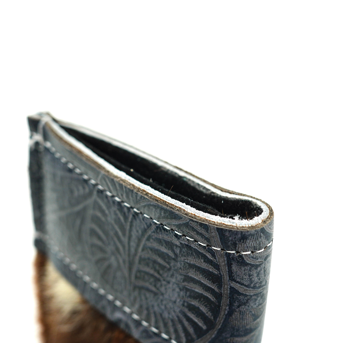 Sunglass Case - Roan w/ Blue Jean Tool-Sunglass Case-Western-Cowhide-Bags-Handmade-Products-Gifts-Dancing Cactus Designs