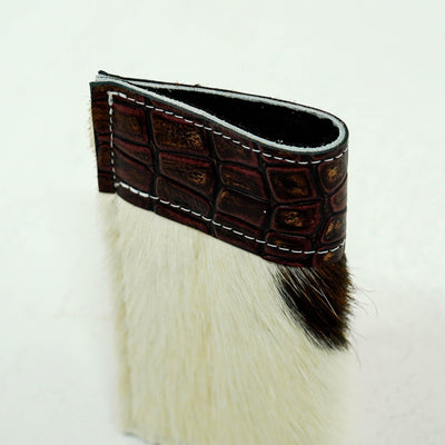 Sunglass Case - Tricolor w/ Burgundy Croc-Sunglass Case-Western-Cowhide-Bags-Handmade-Products-Gifts-Dancing Cactus Designs
