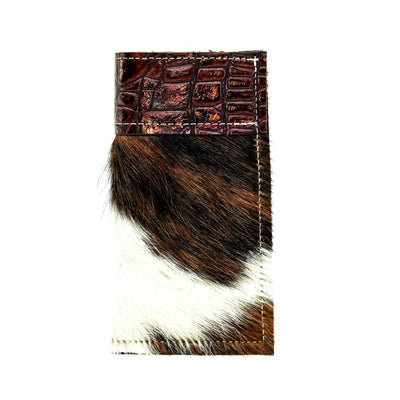 Sunglass Case - Tricolor w/ Burgundy Croc-Sunglass Case-Western-Cowhide-Bags-Handmade-Products-Gifts-Dancing Cactus Designs