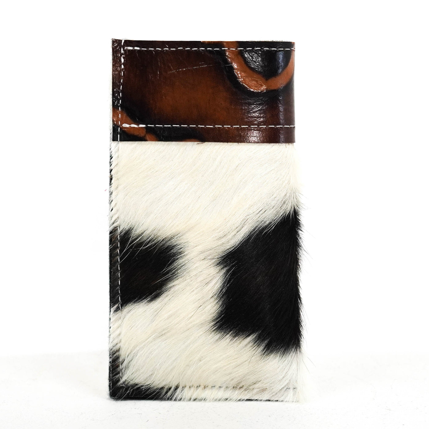 Sunglass Case - Tricolor w/ Burnt Brands-Sunglass Case-Western-Cowhide-Bags-Handmade-Products-Gifts-Dancing Cactus Designs