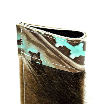 Sunglass Case - Tricolor w/ Cocoa Navajo-Sunglass Case-Western-Cowhide-Bags-Handmade-Products-Gifts-Dancing Cactus Designs
