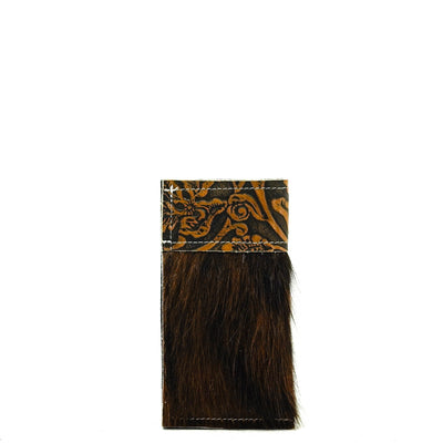 Sunglass Case - Tricolor w/ Honey Tool-Sunglass Case-Western-Cowhide-Bags-Handmade-Products-Gifts-Dancing Cactus Designs