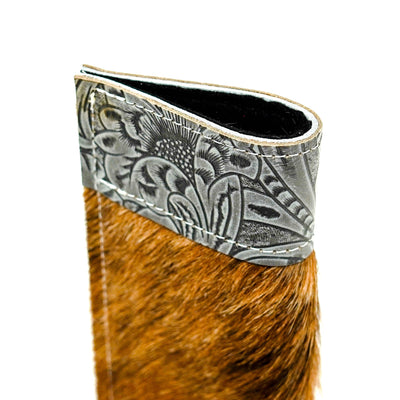 Sunglass Case - Tricolor w/ Lead Dallas Tool-Sunglass Case-Western-Cowhide-Bags-Handmade-Products-Gifts-Dancing Cactus Designs