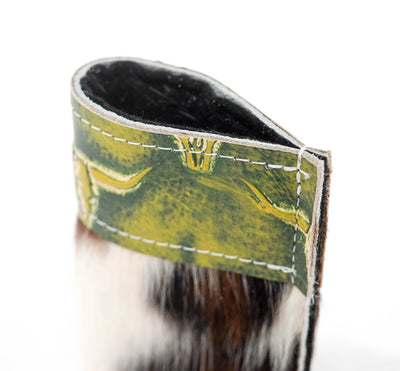 Sunglass Case - Tricolor w/ Mountain View Skulls-Sunglass Case-Western-Cowhide-Bags-Handmade-Products-Gifts-Dancing Cactus Designs