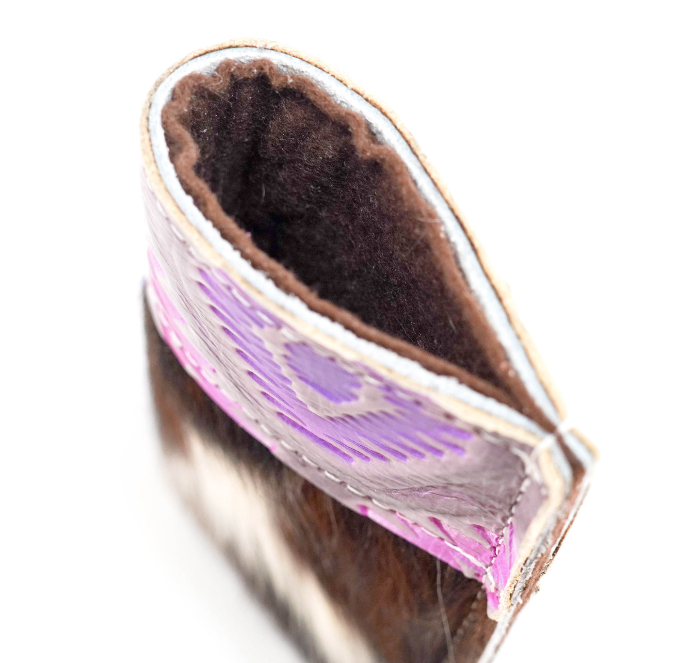 Sunglass Case - Tricolor w/ Purple Aztec-Sunglass Case-Western-Cowhide-Bags-Handmade-Products-Gifts-Dancing Cactus Designs