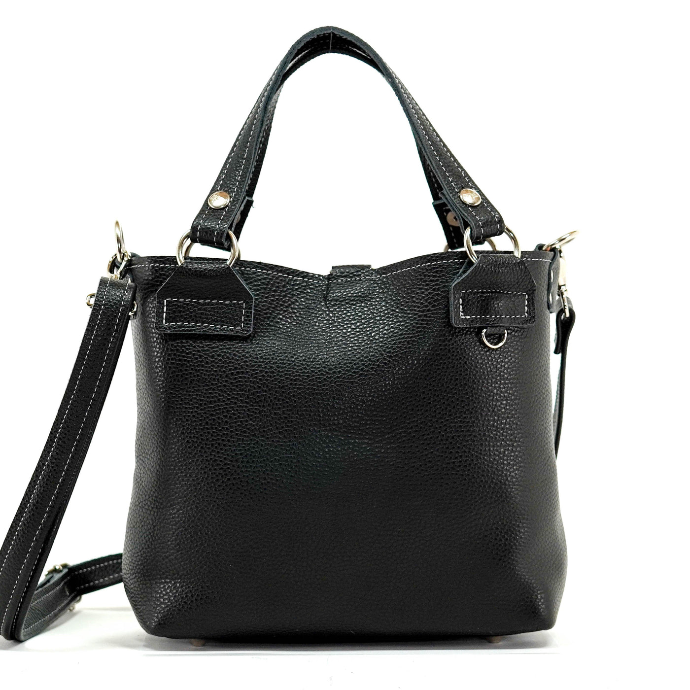 Swift - Black Leather-Swift-Western-Cowhide-Bags-Handmade-Products-Gifts-Dancing Cactus Designs