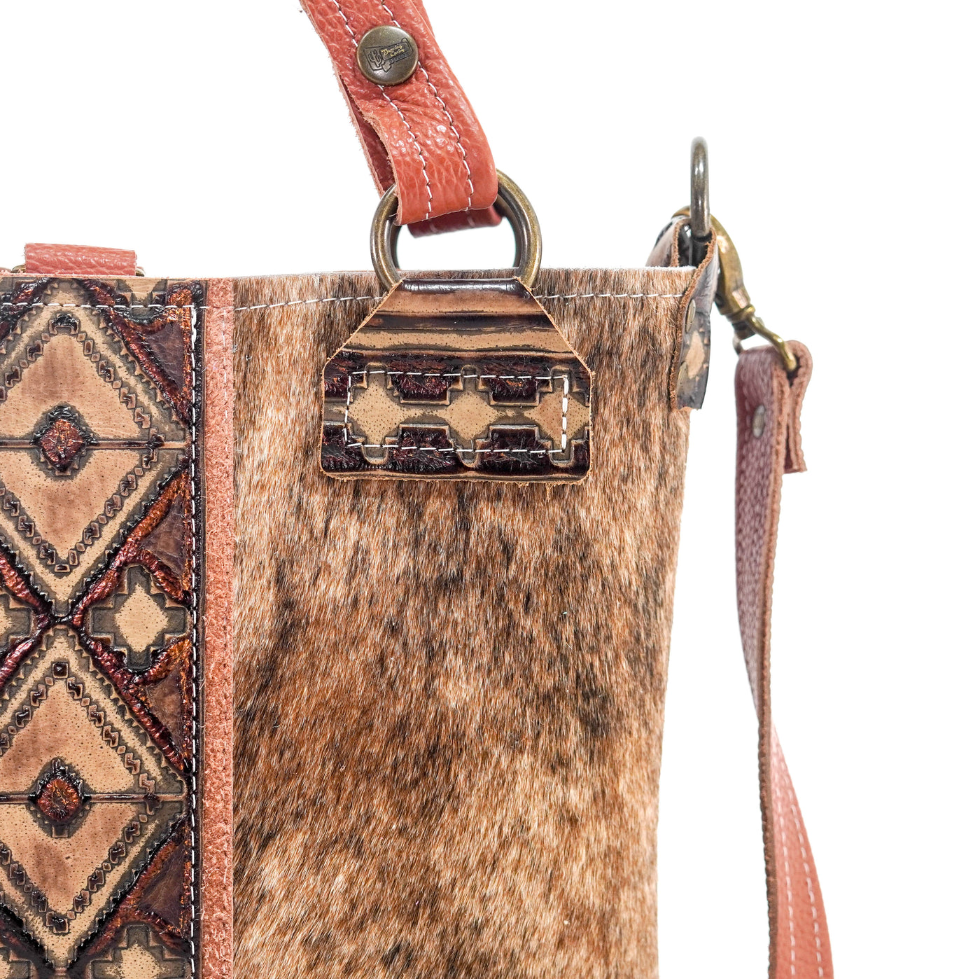 Swift - Brindle w/ Cowboy Navajo-Swift-Western-Cowhide-Bags-Handmade-Products-Gifts-Dancing Cactus Designs