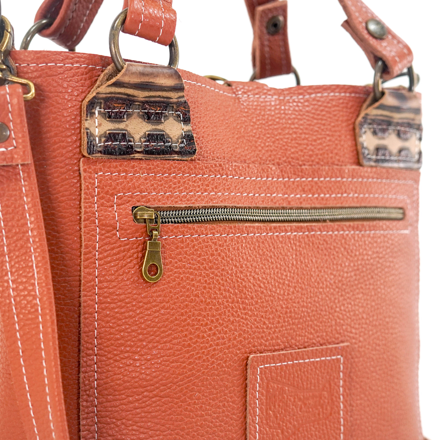 Swift - Brindle w/ Cowboy Navajo-Swift-Western-Cowhide-Bags-Handmade-Products-Gifts-Dancing Cactus Designs