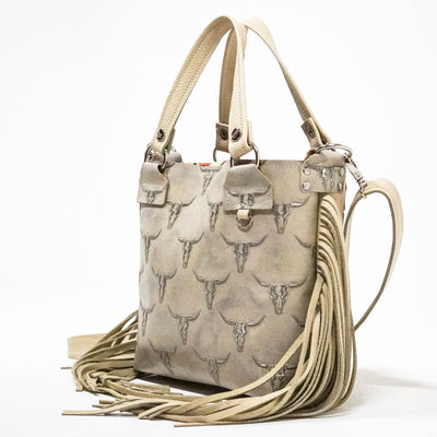 Swift - Embossed Skulls w/ Bone Leather-Swift-Western-Cowhide-Bags-Handmade-Products-Gifts-Dancing Cactus Designs