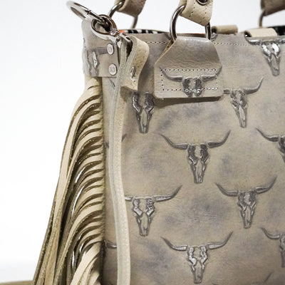 Swift - Embossed Skulls w/ Bone Leather-Swift-Western-Cowhide-Bags-Handmade-Products-Gifts-Dancing Cactus Designs
