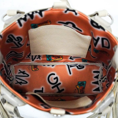 Swift - Embossed Skulls w/ Bone Leather-Swift-Western-Cowhide-Bags-Handmade-Products-Gifts-Dancing Cactus Designs