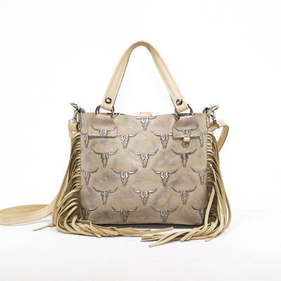 Swift - Embossed Skulls w/ Bone Leather-Swift-Western-Cowhide-Bags-Handmade-Products-Gifts-Dancing Cactus Designs