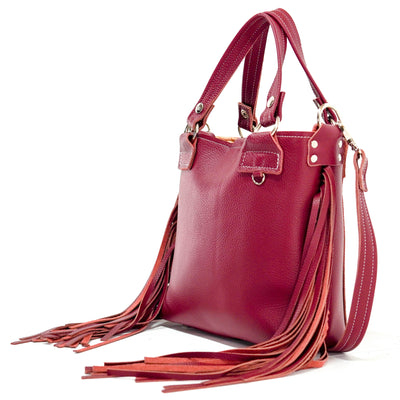 Swift - Red Leather-Swift-Western-Cowhide-Bags-Handmade-Products-Gifts-Dancing Cactus Designs