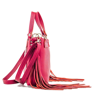 Swift - Red Leather-Swift-Western-Cowhide-Bags-Handmade-Products-Gifts-Dancing Cactus Designs
