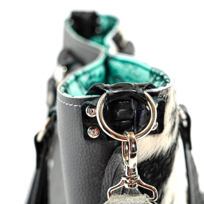 Taylor - Black & White w/ No Embossed-Taylor-Western-Cowhide-Bags-Handmade-Products-Gifts-Dancing Cactus Designs