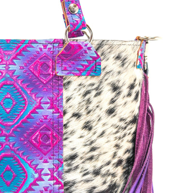 Taylor - Black & White w/ Rio Aztec-Taylor-Western-Cowhide-Bags-Handmade-Products-Gifts-Dancing Cactus Designs