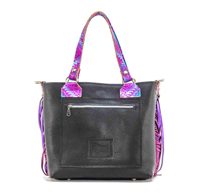 Taylor - Black & White w/ Rio Aztec-Taylor-Western-Cowhide-Bags-Handmade-Products-Gifts-Dancing Cactus Designs