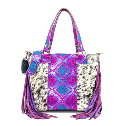 Taylor - Black & White w/ Rio Aztec-Taylor-Western-Cowhide-Bags-Handmade-Products-Gifts-Dancing Cactus Designs