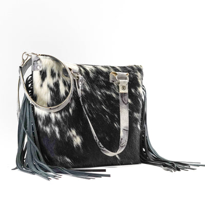 Taylor - Black & White w/ Smoke Show Brands-Taylor-Western-Cowhide-Bags-Handmade-Products-Gifts-Dancing Cactus Designs