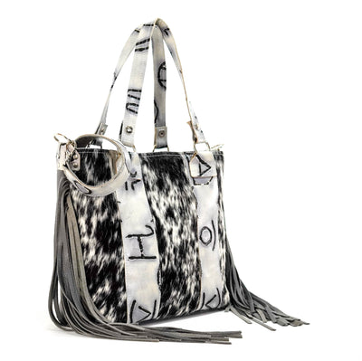 Taylor - Black & White w/ Smoke Show Brands-Taylor-Western-Cowhide-Bags-Handmade-Products-Gifts-Dancing Cactus Designs
