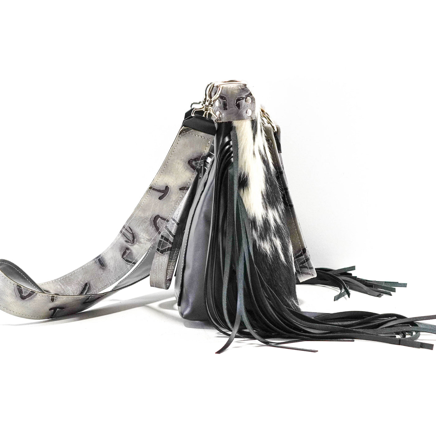 Taylor - Black & White w/ Smoke Show Brands-Taylor-Western-Cowhide-Bags-Handmade-Products-Gifts-Dancing Cactus Designs