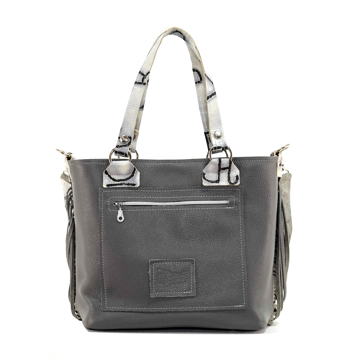 Taylor - Black & White w/ Smoke Show Brands-Taylor-Western-Cowhide-Bags-Handmade-Products-Gifts-Dancing Cactus Designs