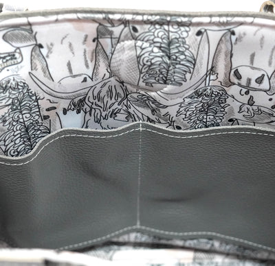 Taylor - Black & White w/ Smoke Show Brands-Taylor-Western-Cowhide-Bags-Handmade-Products-Gifts-Dancing Cactus Designs