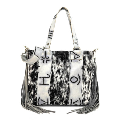 Taylor - Black & White w/ Smoke Show Brands-Taylor-Western-Cowhide-Bags-Handmade-Products-Gifts-Dancing Cactus Designs