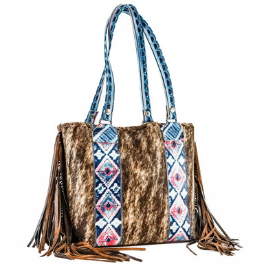 Taylor - Brindle w/ Tucson Sundown Navajo-Taylor-Western-Cowhide-Bags-Handmade-Products-Gifts-Dancing Cactus Designs