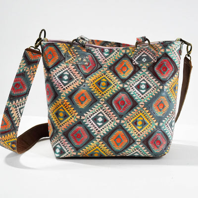 Taylor - No Hide w/ Rainbow Aztec-Taylor-Western-Cowhide-Bags-Handmade-Products-Gifts-Dancing Cactus Designs