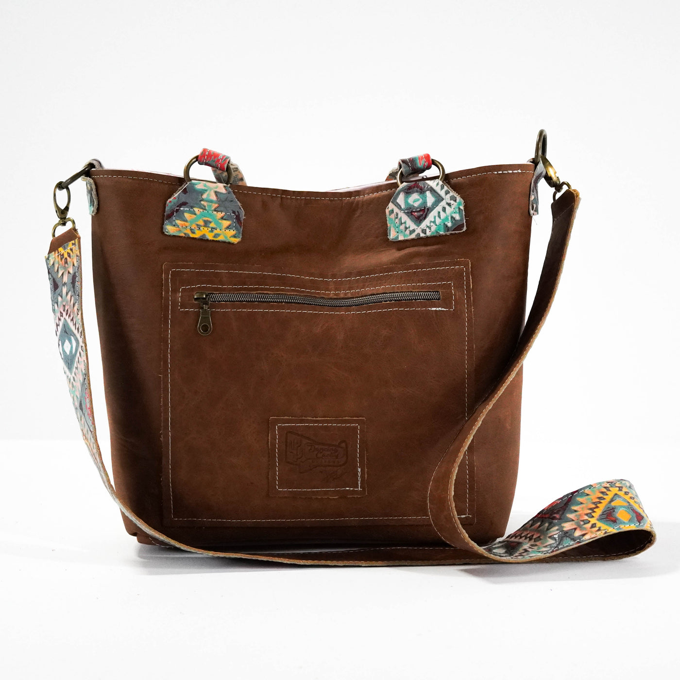 Taylor - No Hide w/ Rainbow Aztec-Taylor-Western-Cowhide-Bags-Handmade-Products-Gifts-Dancing Cactus Designs