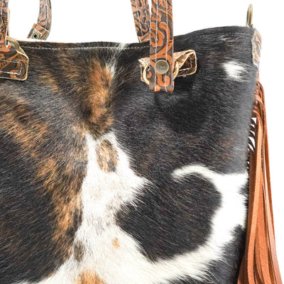 Taylor - Tricolor w/ Honey Tool-Taylor-Western-Cowhide-Bags-Handmade-Products-Gifts-Dancing Cactus Designs