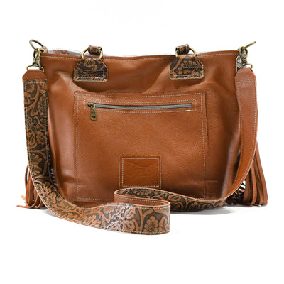 Taylor - Tricolor w/ Honey Tool-Taylor-Western-Cowhide-Bags-Handmade-Products-Gifts-Dancing Cactus Designs