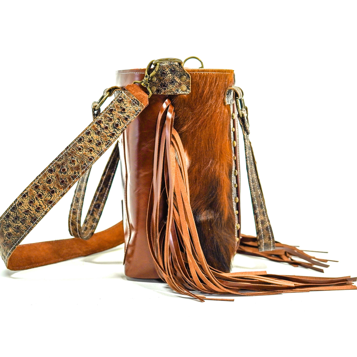 Taylor - Tricolor w/ Mint Chocolate Skulls-Taylor-Western-Cowhide-Bags-Handmade-Products-Gifts-Dancing Cactus Designs