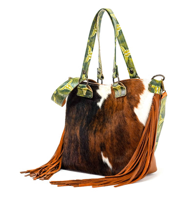 Taylor - Tricolor w/ Mountain View Skulls-Taylor-Western-Cowhide-Bags-Handmade-Products-Gifts-Dancing Cactus Designs