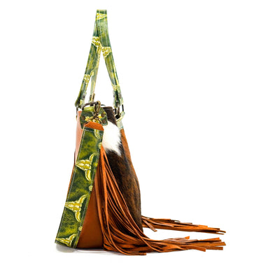 Taylor - Tricolor w/ Mountain View Skulls-Taylor-Western-Cowhide-Bags-Handmade-Products-Gifts-Dancing Cactus Designs