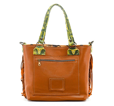 Taylor - Tricolor w/ Mountain View Skulls-Taylor-Western-Cowhide-Bags-Handmade-Products-Gifts-Dancing Cactus Designs