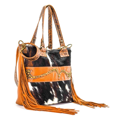 Taylor - Tricolor w/ Ostrich-Taylor-Western-Cowhide-Bags-Handmade-Products-Gifts-Dancing Cactus Designs