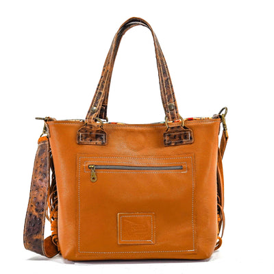 Taylor - Tricolor w/ Ostrich-Taylor-Western-Cowhide-Bags-Handmade-Products-Gifts-Dancing Cactus Designs