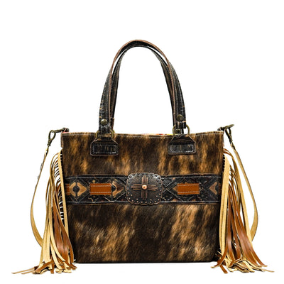 Taylor - Two-Tone Brindle w/ Cocoa Navajo-Taylor-Western-Cowhide-Bags-Handmade-Products-Gifts-Dancing Cactus Designs