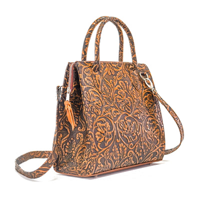 The Opry - All Embossed w/ Honey Tool-The Opry-Western-Cowhide-Bags-Handmade-Products-Gifts-Dancing Cactus Designs