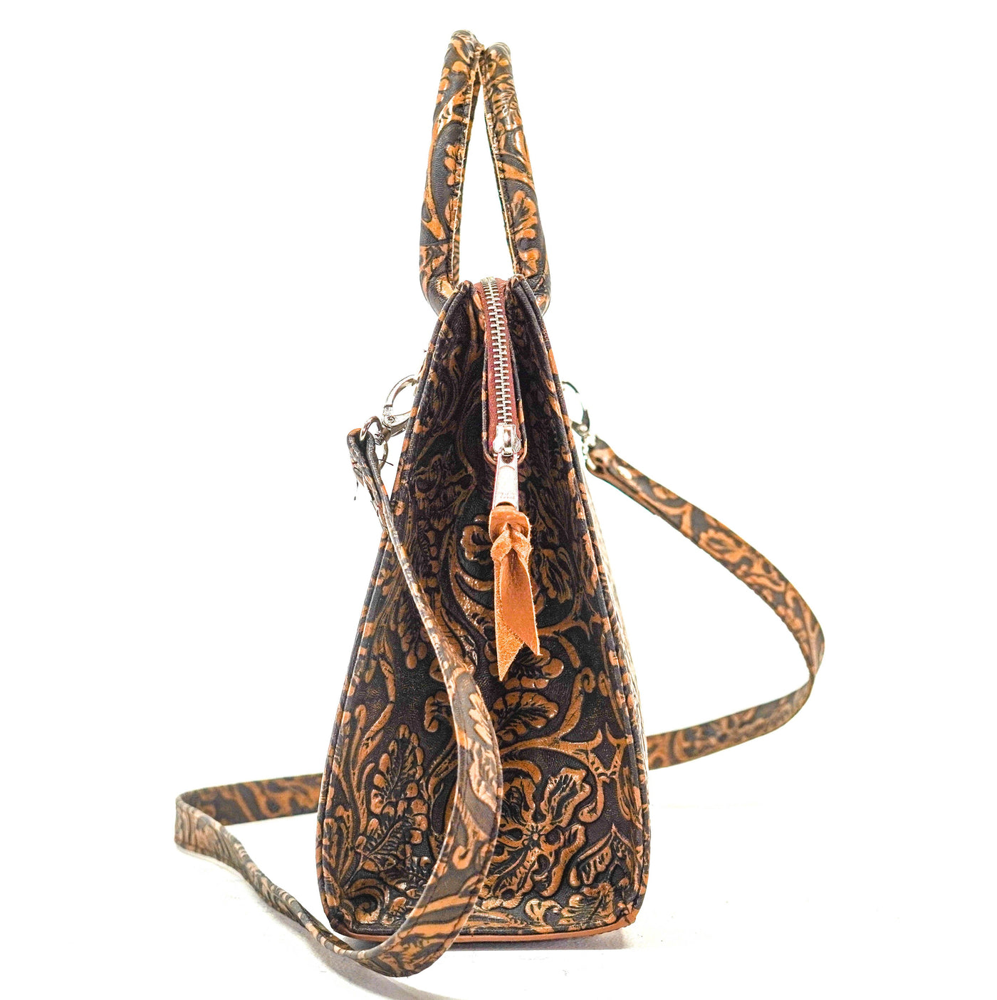 The Opry - All Embossed w/ Honey Tool-The Opry-Western-Cowhide-Bags-Handmade-Products-Gifts-Dancing Cactus Designs