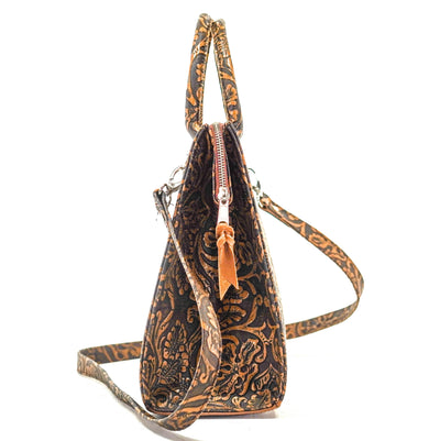 The Opry - All Embossed w/ Honey Tool-The Opry-Western-Cowhide-Bags-Handmade-Products-Gifts-Dancing Cactus Designs