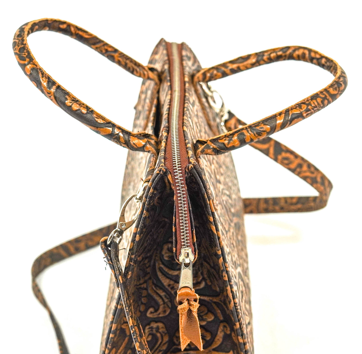 The Opry - All Embossed w/ Honey Tool-The Opry-Western-Cowhide-Bags-Handmade-Products-Gifts-Dancing Cactus Designs