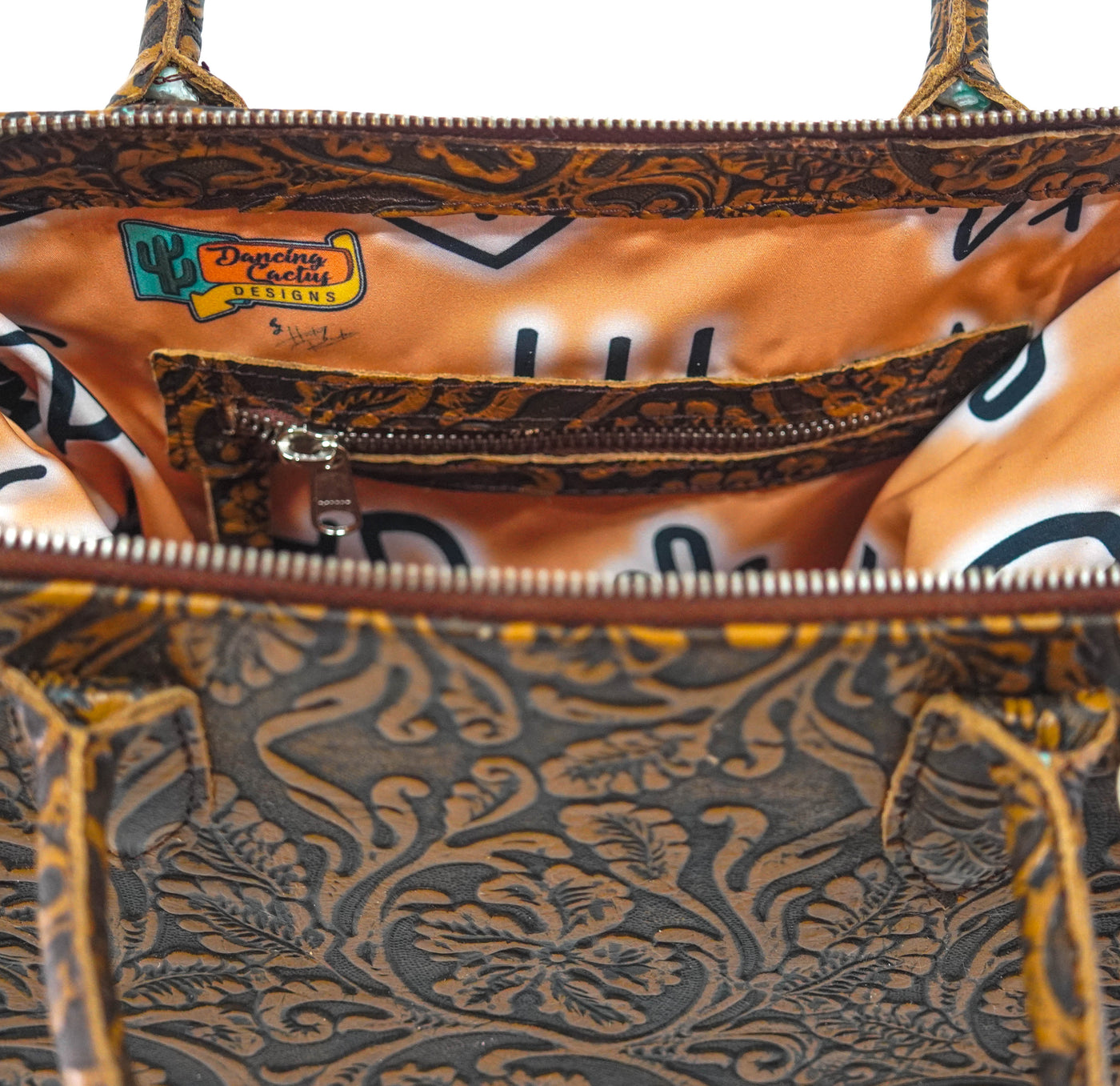 The Opry - All Embossed w/ Honey Tool-The Opry-Western-Cowhide-Bags-Handmade-Products-Gifts-Dancing Cactus Designs