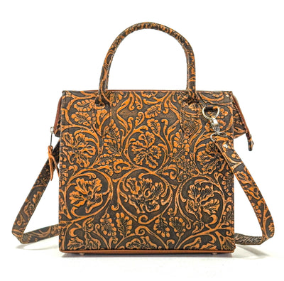 The Opry - All Embossed w/ Honey Tool-The Opry-Western-Cowhide-Bags-Handmade-Products-Gifts-Dancing Cactus Designs