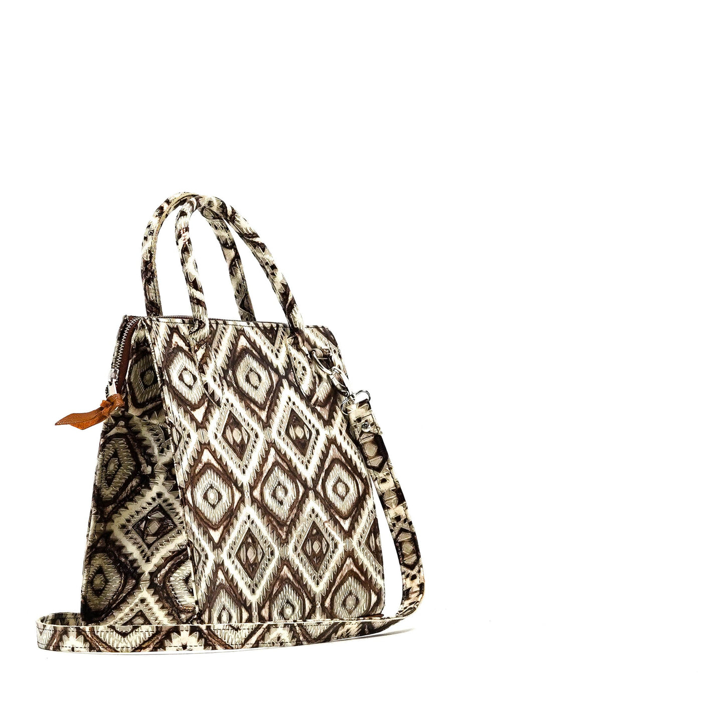 The Opry - All Embossed w/ Ivory & Bronze Aztec-The Opry-Western-Cowhide-Bags-Handmade-Products-Gifts-Dancing Cactus Designs