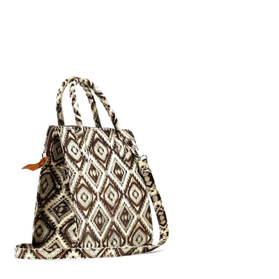 The Opry - All Embossed w/ Ivory & Bronze Aztec-The Opry-Western-Cowhide-Bags-Handmade-Products-Gifts-Dancing Cactus Designs